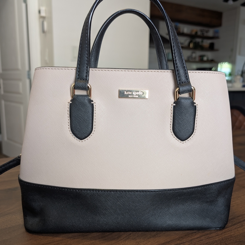 Kate Spade Black and Cream Women's Handbag
